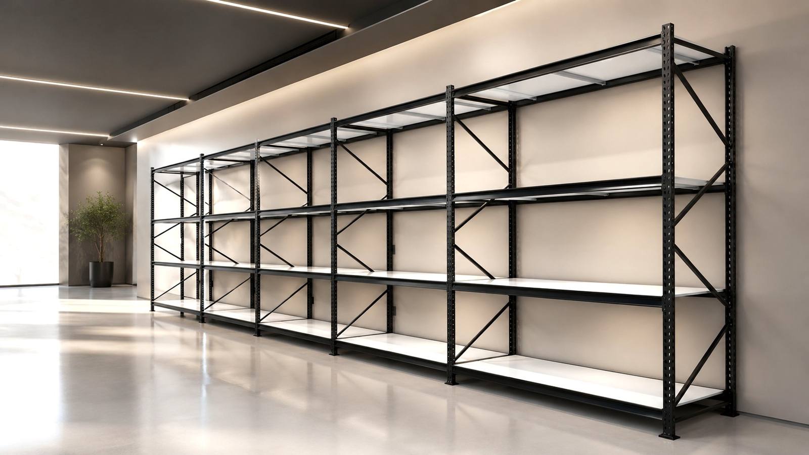 Linha de Mini Porta Palete preto em ambiente clean